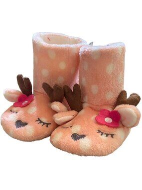 Cat & Jack Kids Deer Slipper Boots/Slippers-Pink-Size 4T/5T-NWT